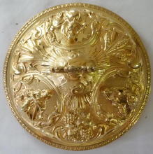 Ornate French antique solid silver gilt Baroque Chapel Set